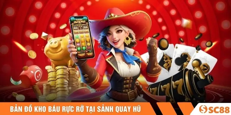 Bản đồ kho báu rực rỡ tại sảnh quay hũ Bản đồ kho báu rực rỡ tại sảnh quay hũ